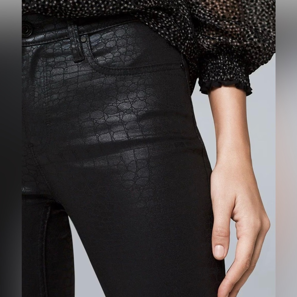 Snake print coated jeans by WHBM. Size 4
